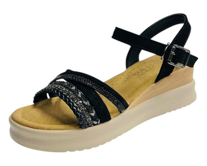 Lightweight Diamante Padded Insole Wedge Sandals