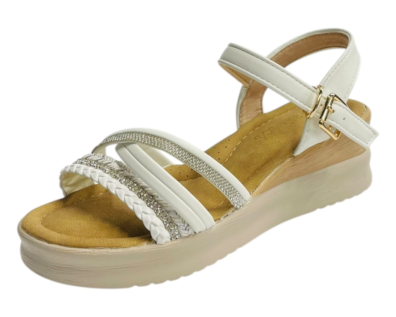 Lightweight Diamante Padded Insole Wedge Sandals
