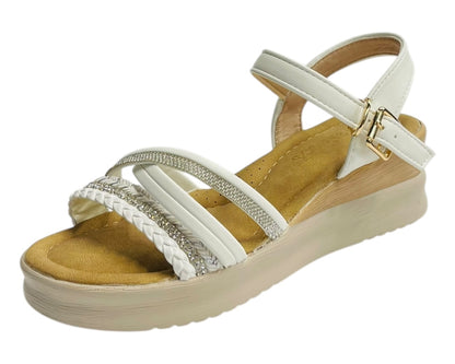Lightweight Diamante Padded Insole Wedge Sandals