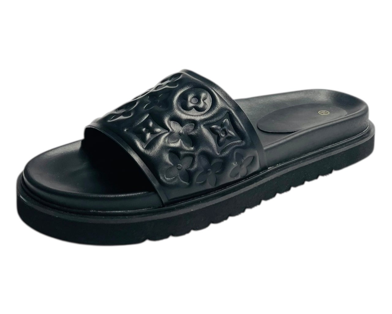 Embossed Front Strap Flat Sliders