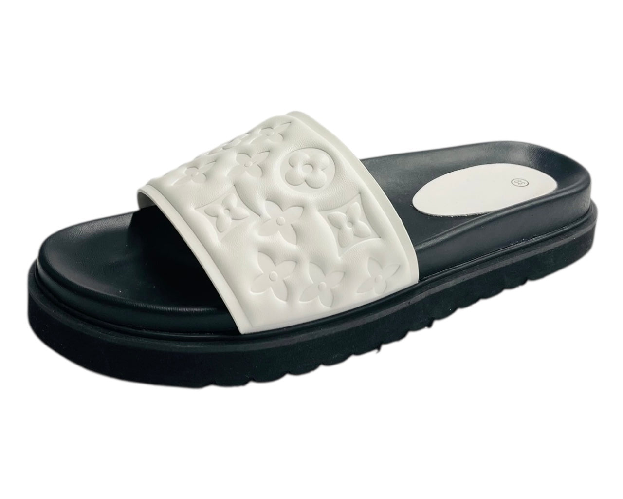 Embossed Front Strap Flat Sliders