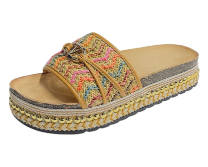 Platform Wide Strap Mules Sandals
