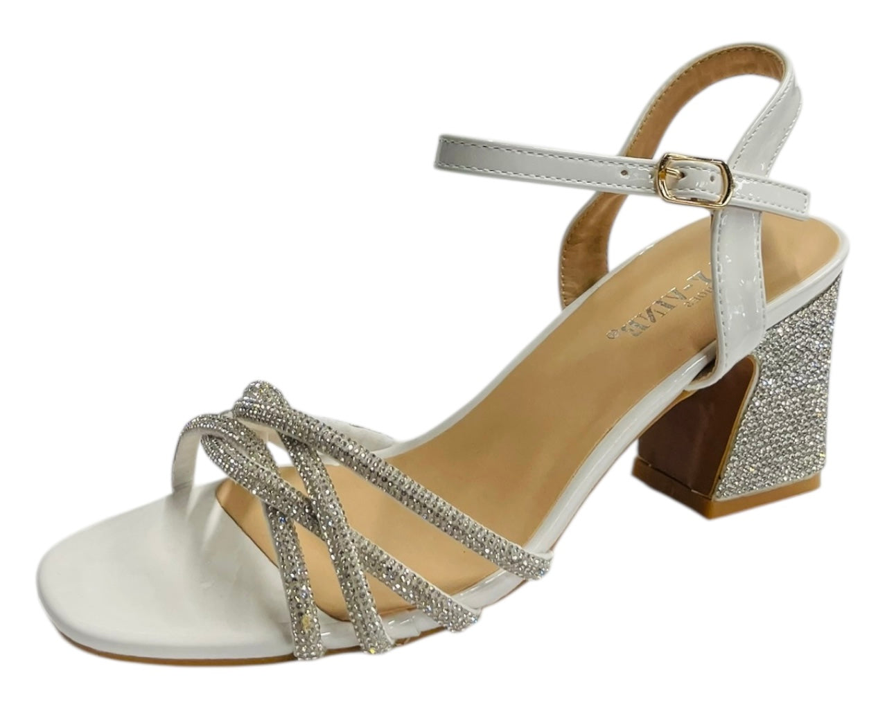 Crossover Diamante Strappy Ankle Strap Shoes
