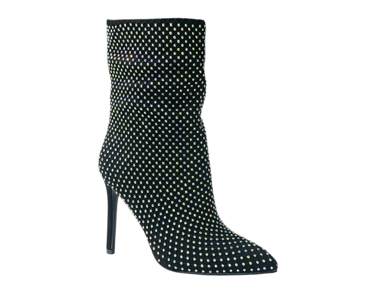 Rhinestone High Stiletto Heel Ankle Boots