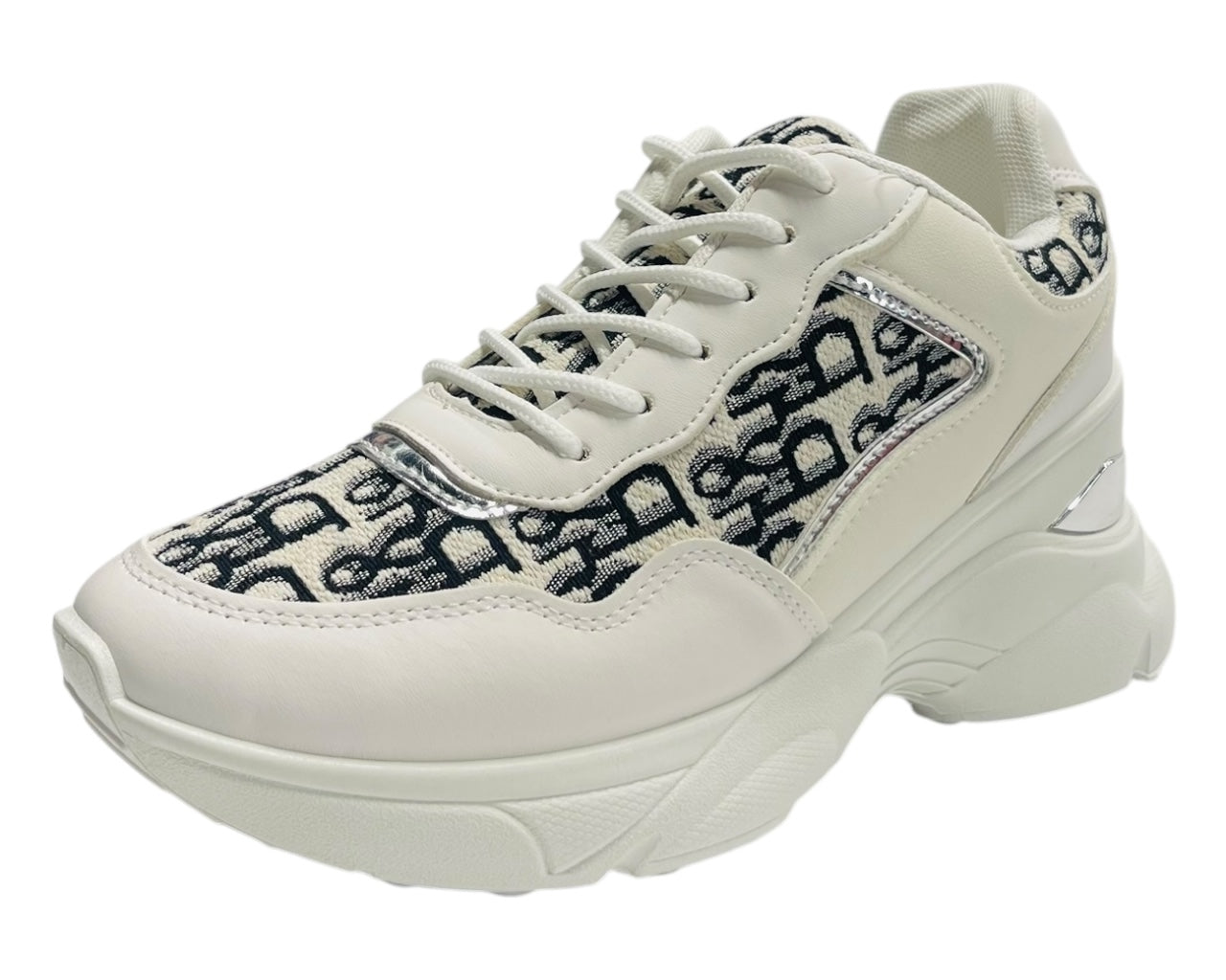 Chunky Sole Lace Up Wedge Trainers