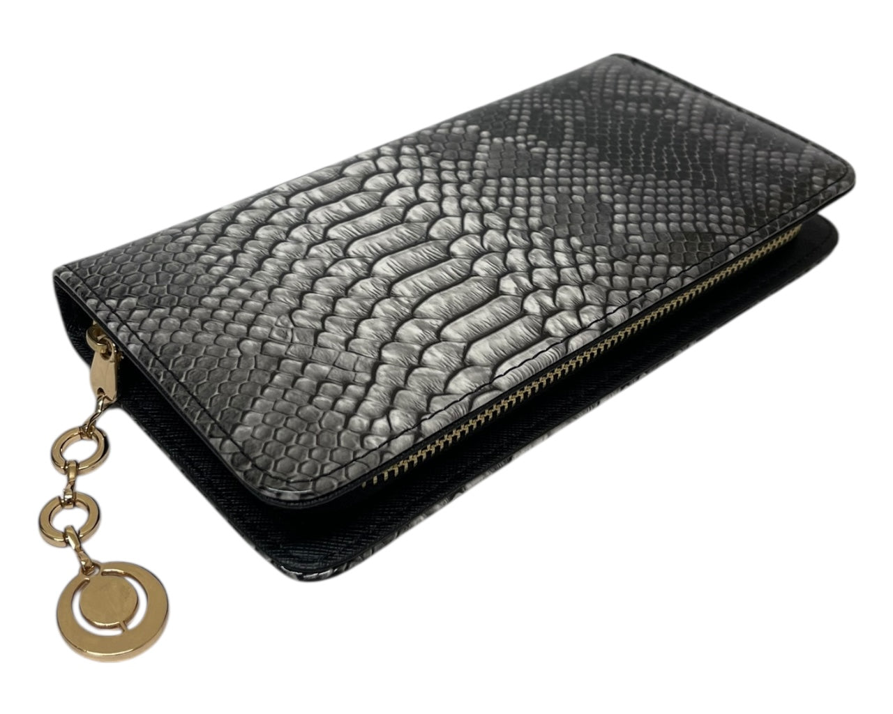 Snake Skin Print Wallet Card Slots Coin Purse