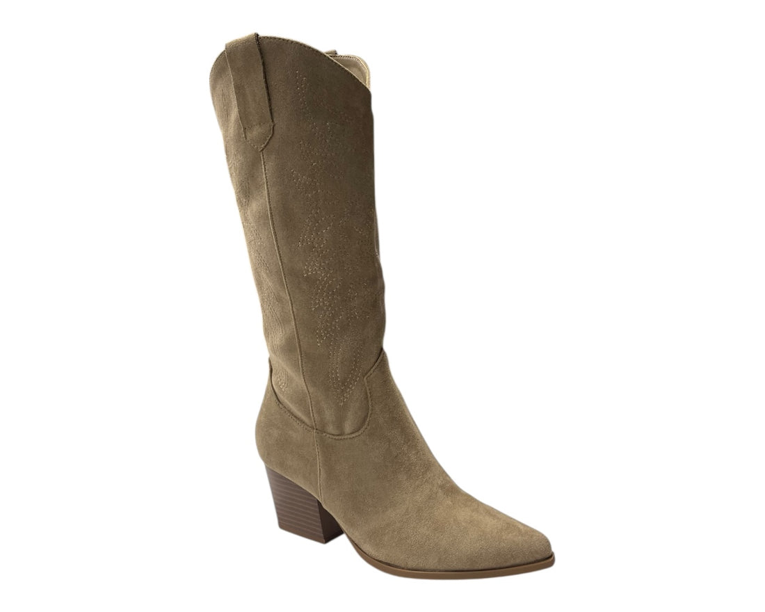 Mid Calf Western Embroidered Cowboy Boots