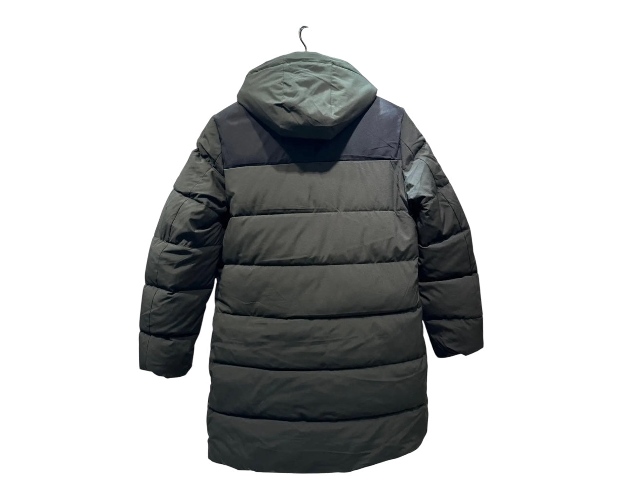 Padded Full Zip Removable Hood Long Puffer Jacket