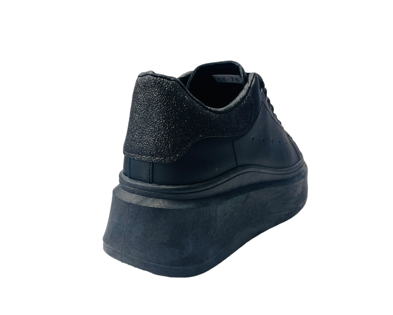 Faux Leather Chunky Sole Lace Up Trainers