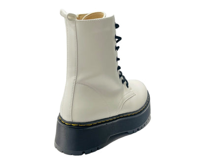 Platform Faux Leather Ankle Boots