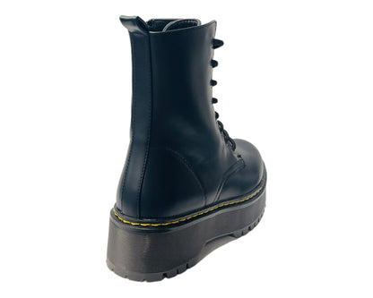 Platform Faux Leather Ankle Boots