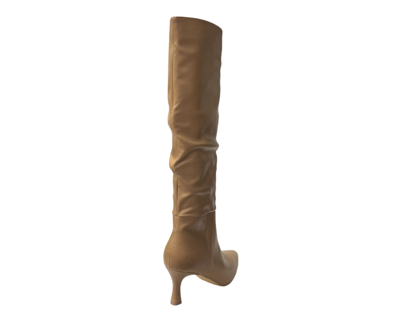 Faux Leather Knee High Zip Boots