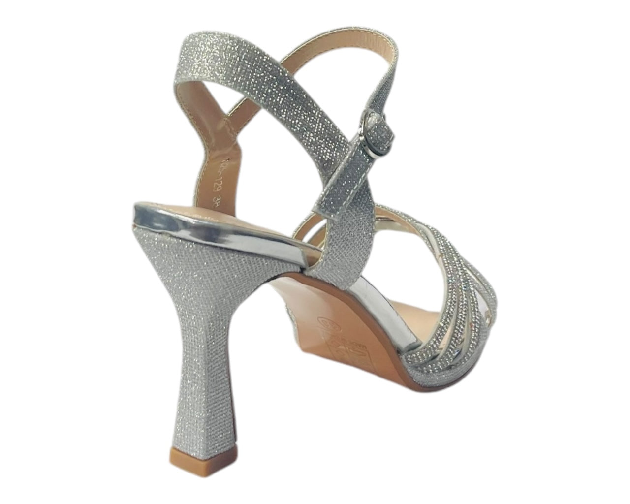 Crossover Rhinestone Glitter Strap Open Toe Shoes