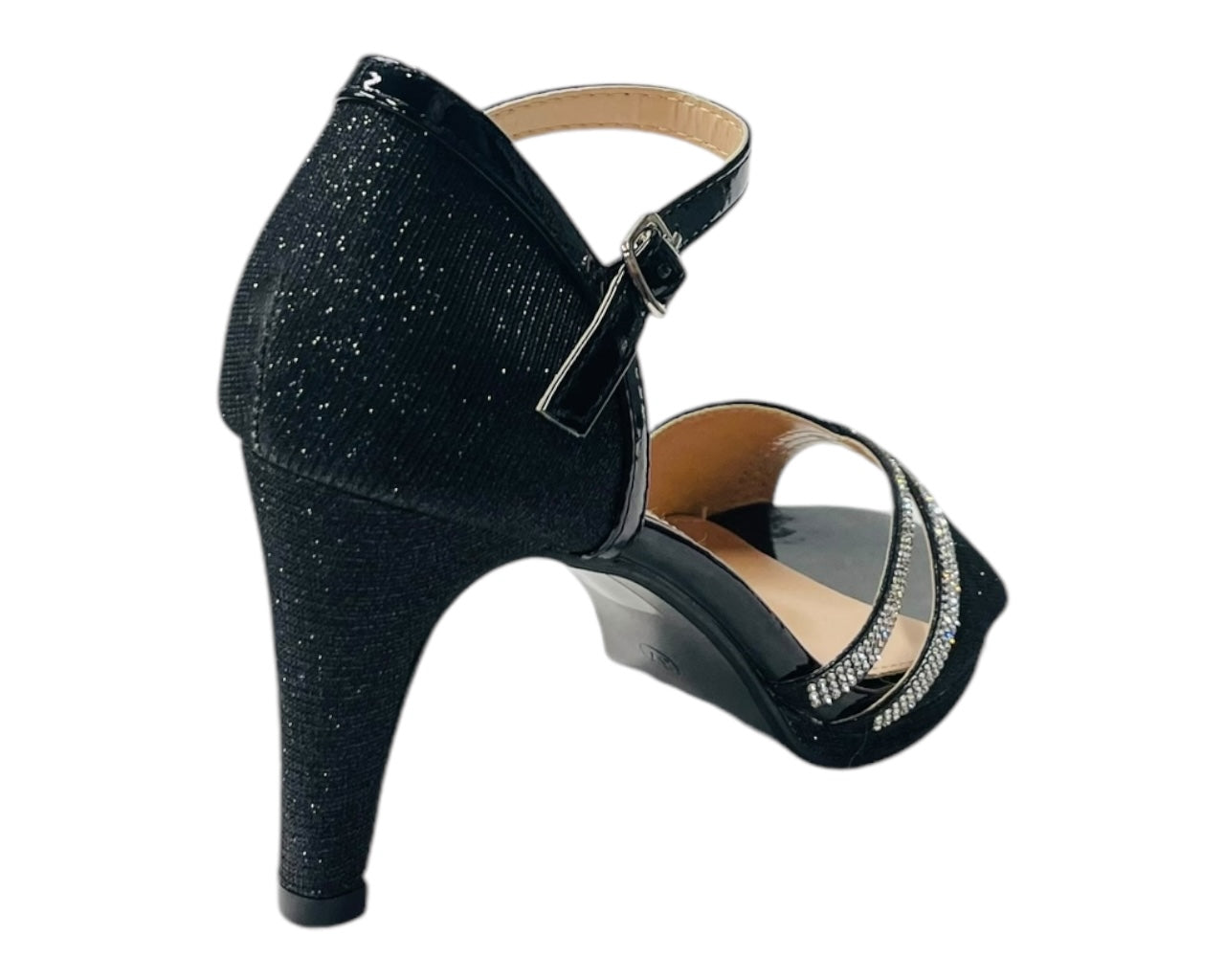 Rhinestone Glitter Ankle Strap Stiletto Heel Shoes
