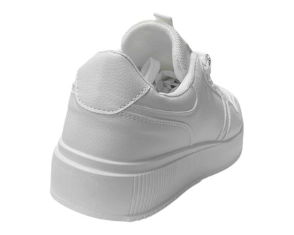 Faux Leather Casual Lace Up Trainers