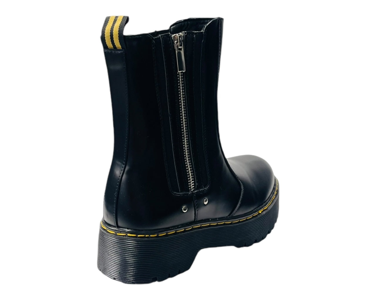 Chunky Sole Zip Chelsea Ankle Boots
