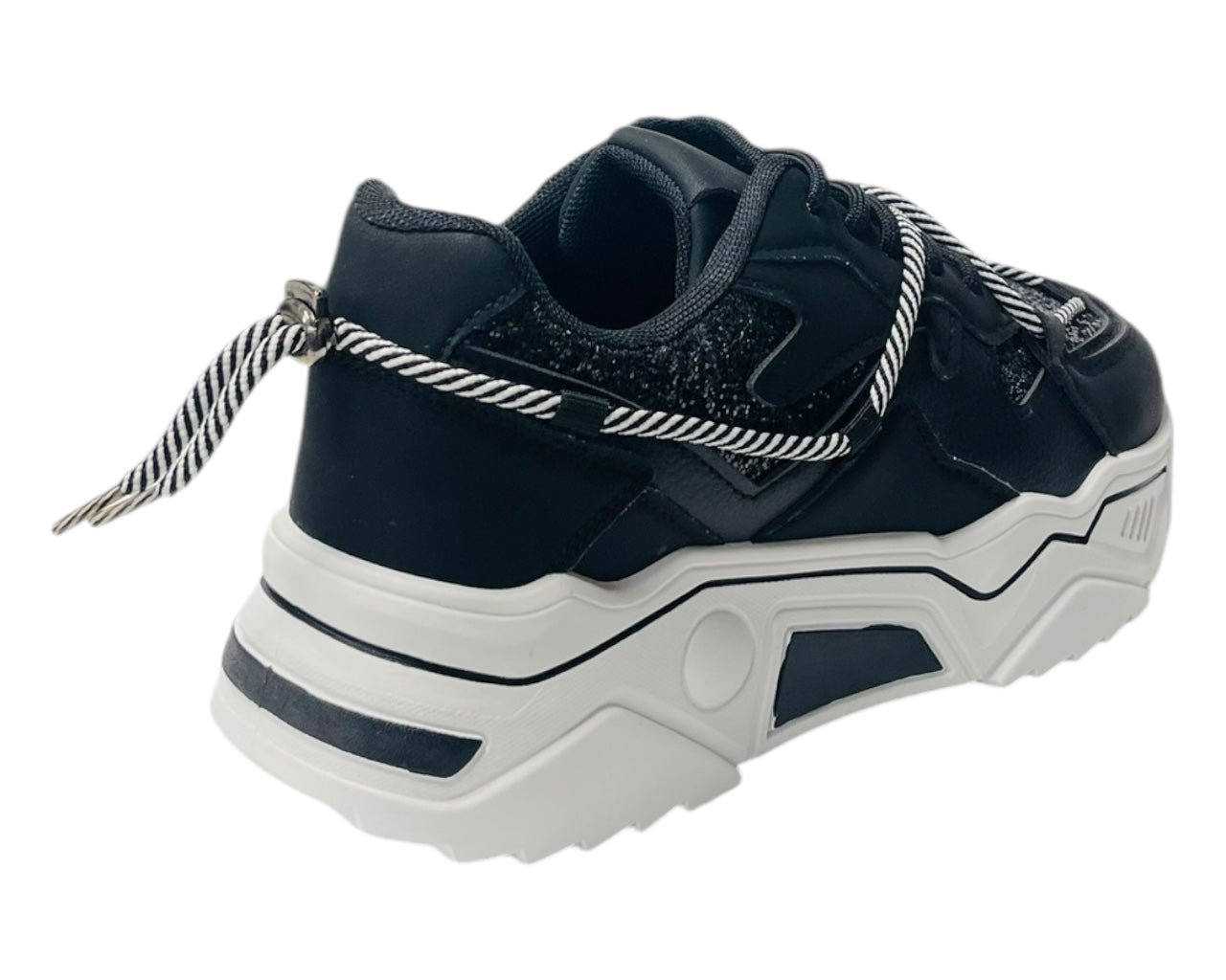 Chunky Sole Glitter Lace Up Trainers