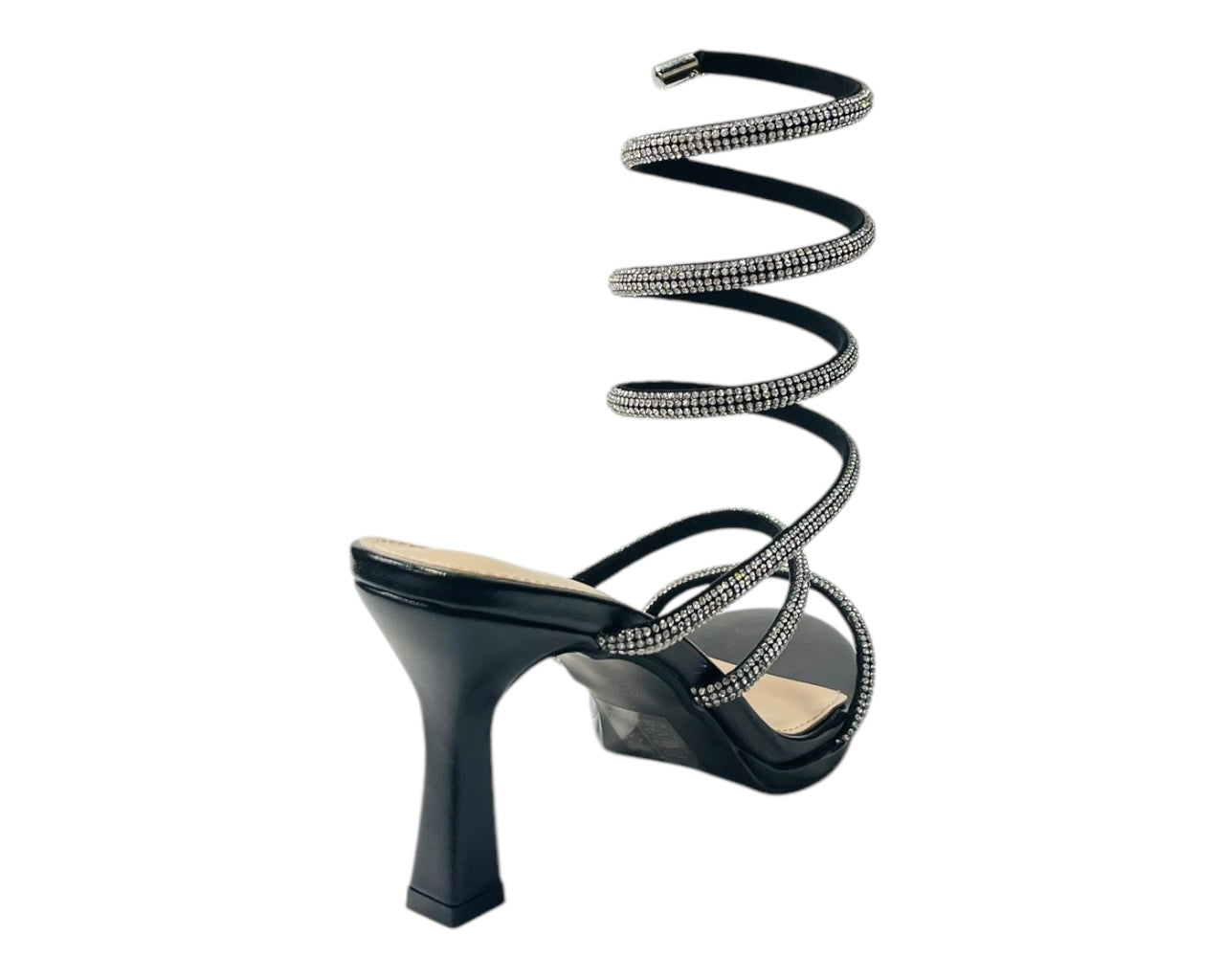 Diamante Snake Anklet Round Toe Sandals