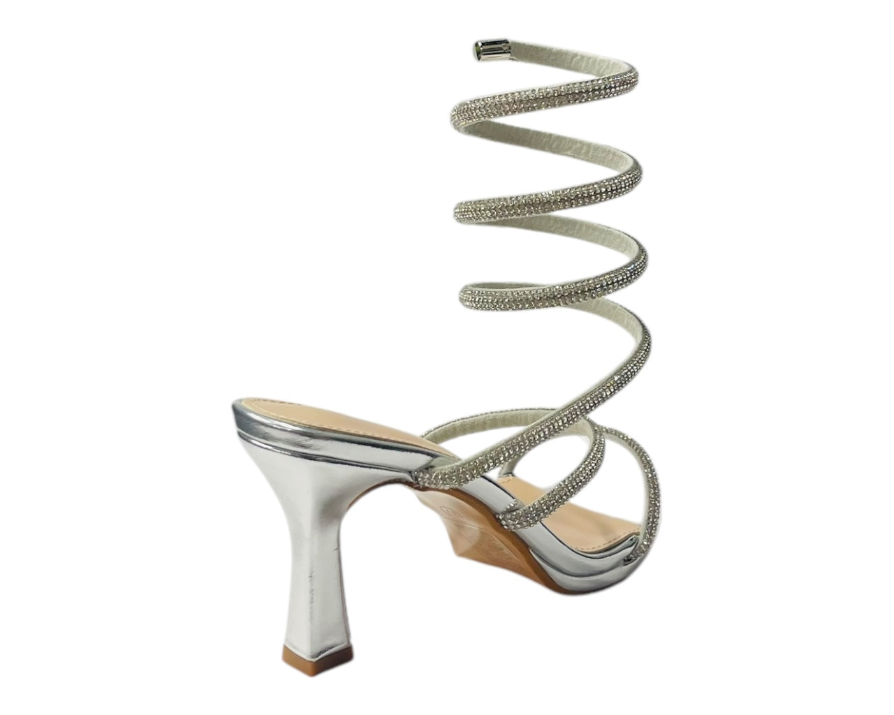 Diamante Snake Anklet Round Toe Sandals