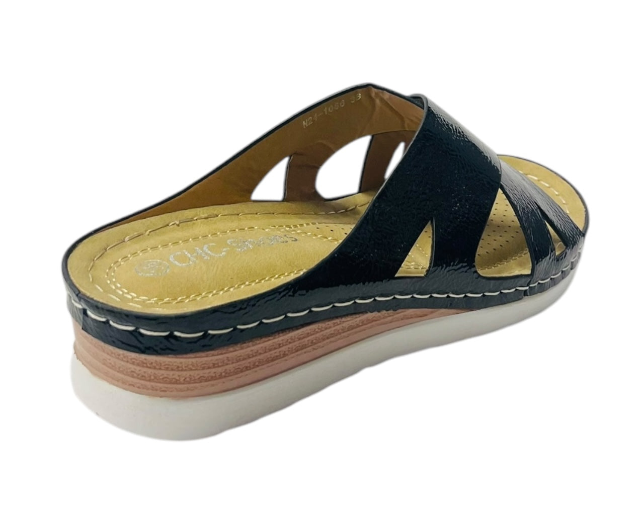Lightweight Cross Strap Mules Wedge Slider