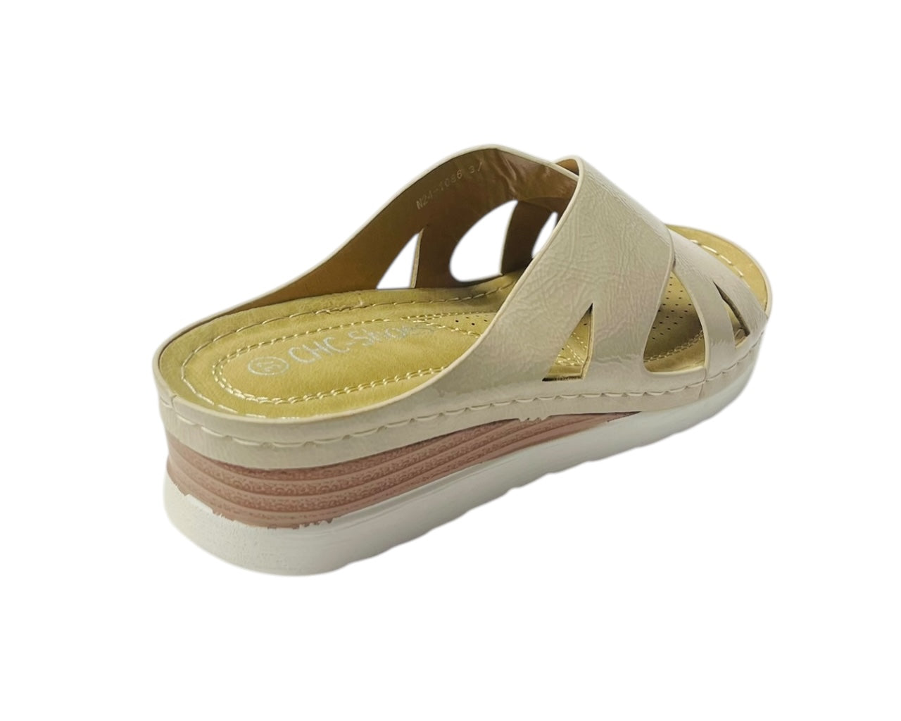 Lightweight Cross Strap Mules Wedge Slider