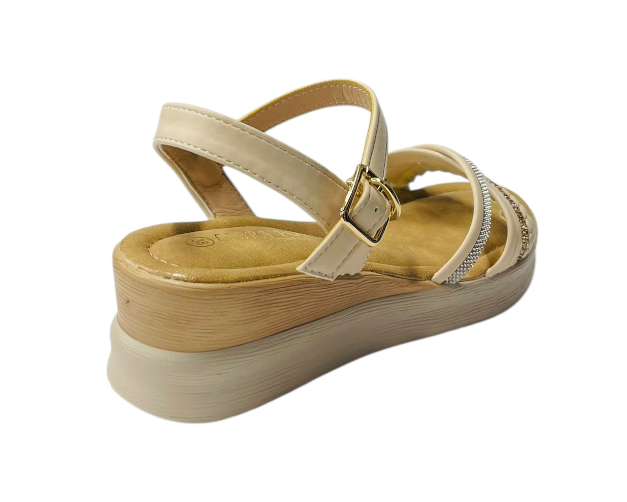 Lightweight Diamante Padded Insole Wedge Sandals
