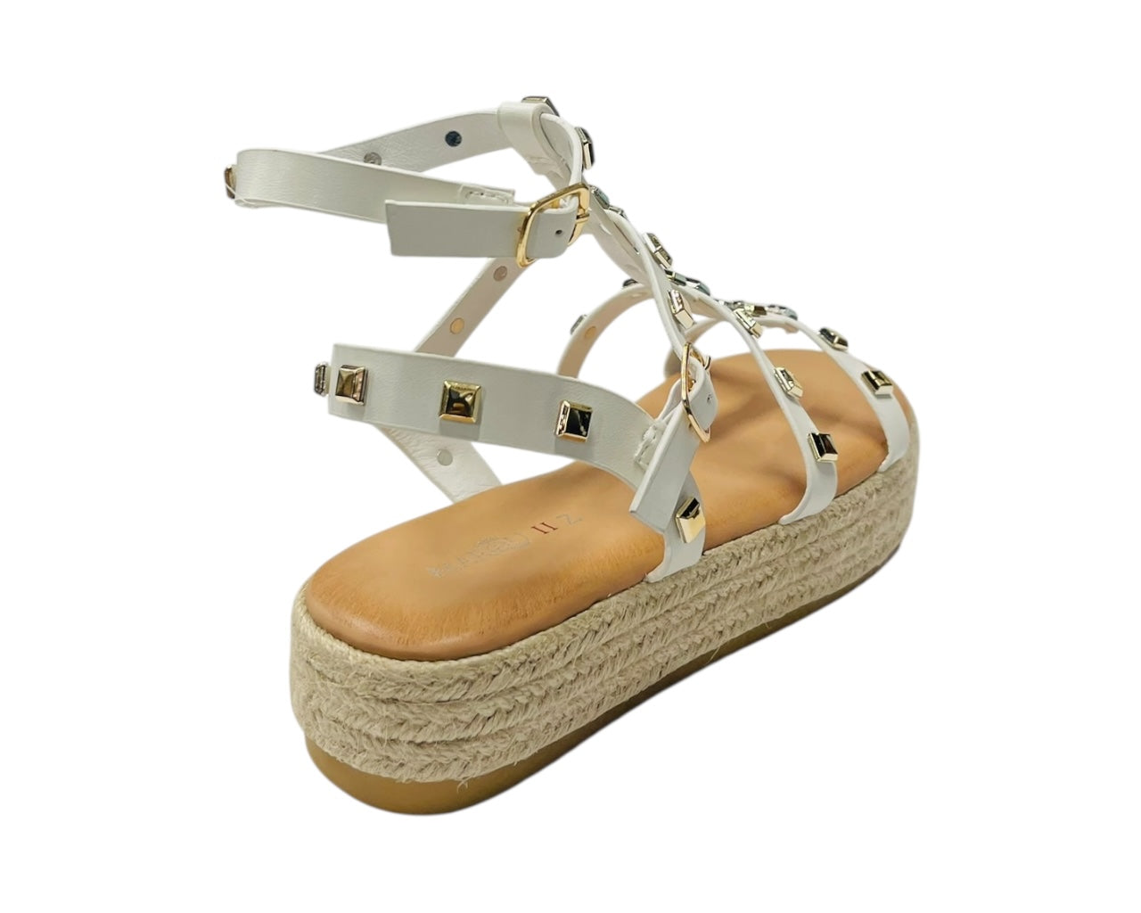 Stud Gladiator Espadrille Platform Sandals