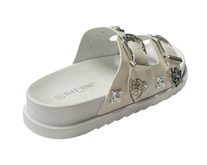 Flat Sole Double Strap Buckle Sandals