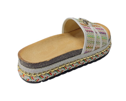 Platform Wide Strap Mules Sandals