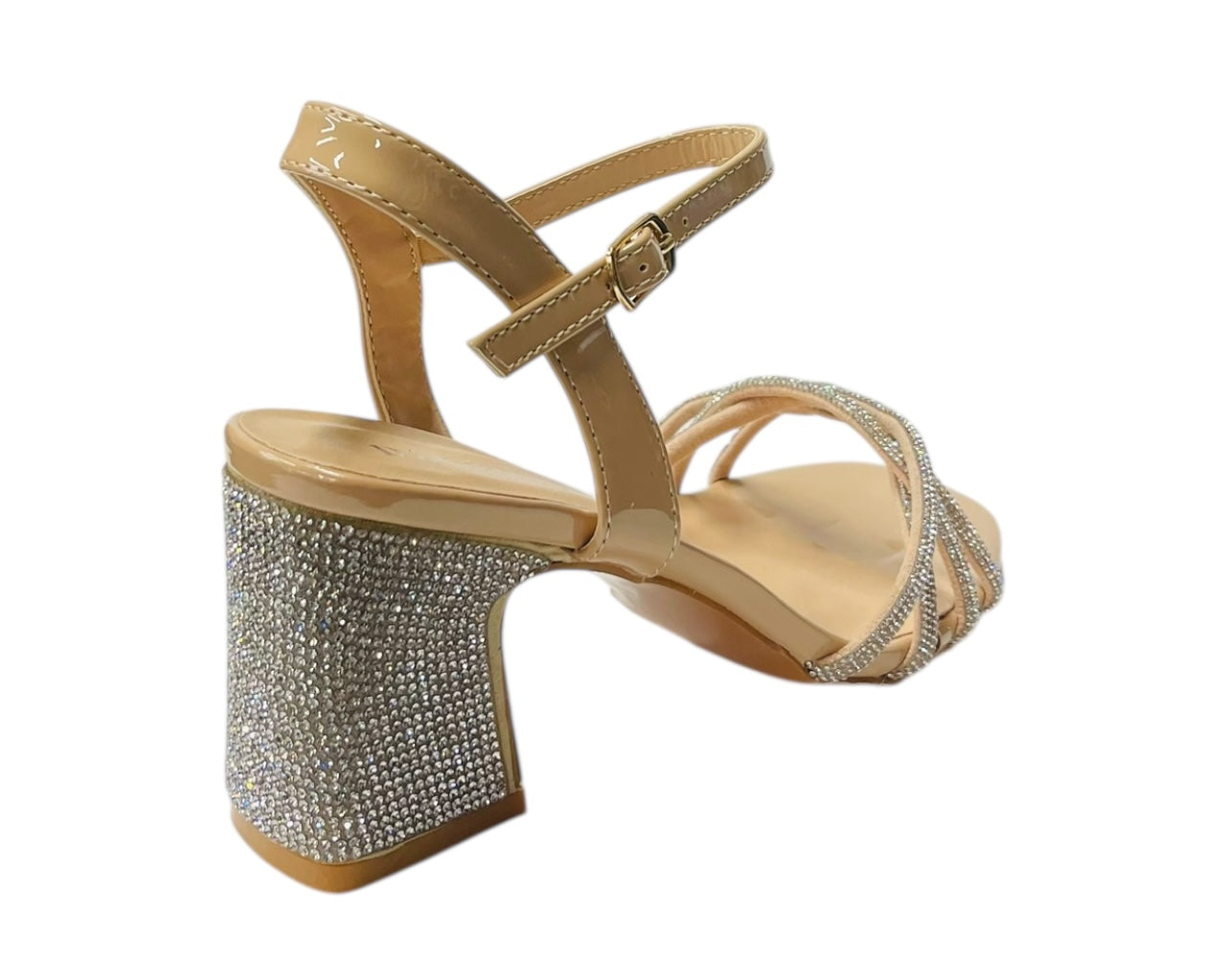 Crossover Diamante Strappy Ankle Strap Shoes