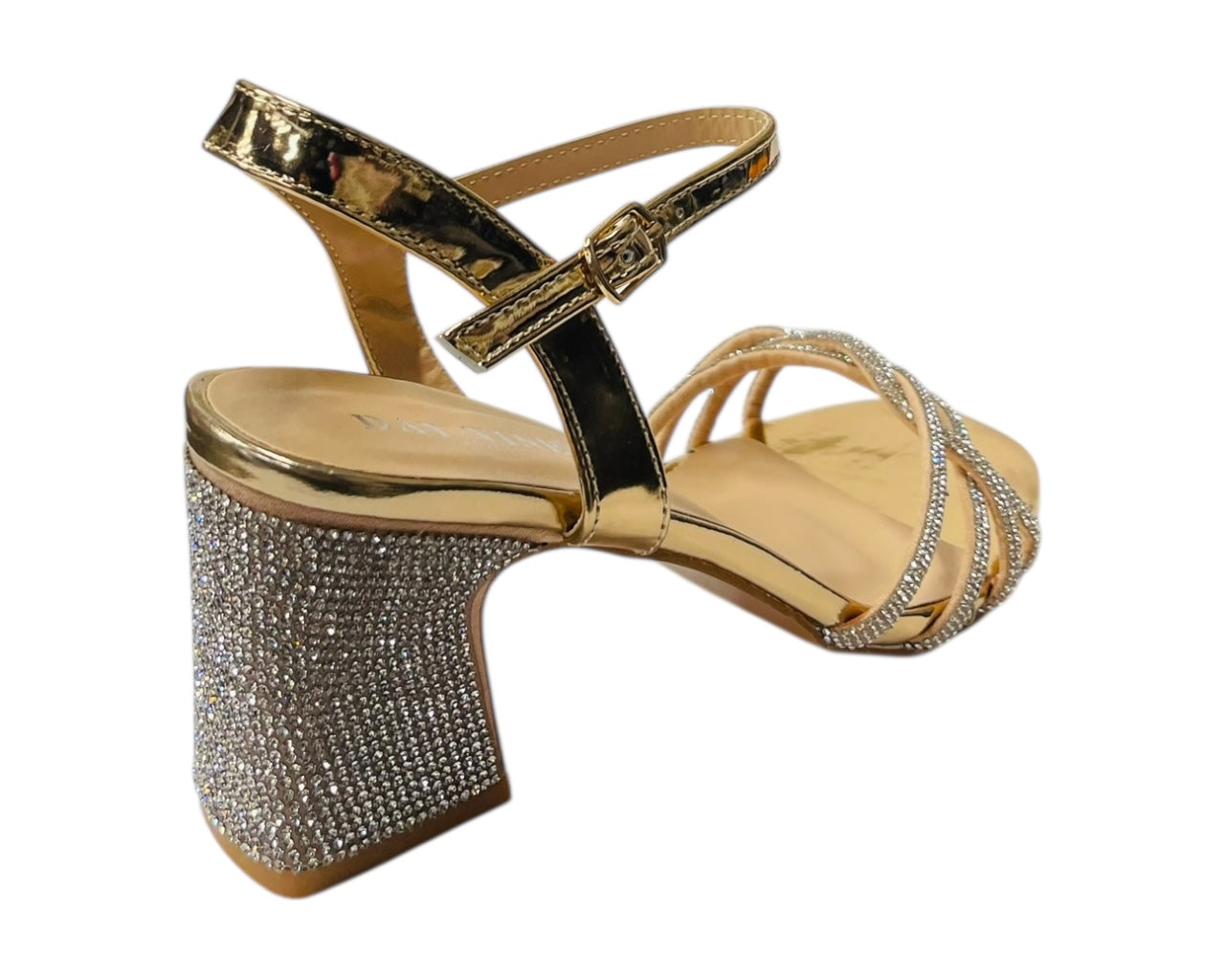 Crossover Diamante Strappy Ankle Strap Shoes