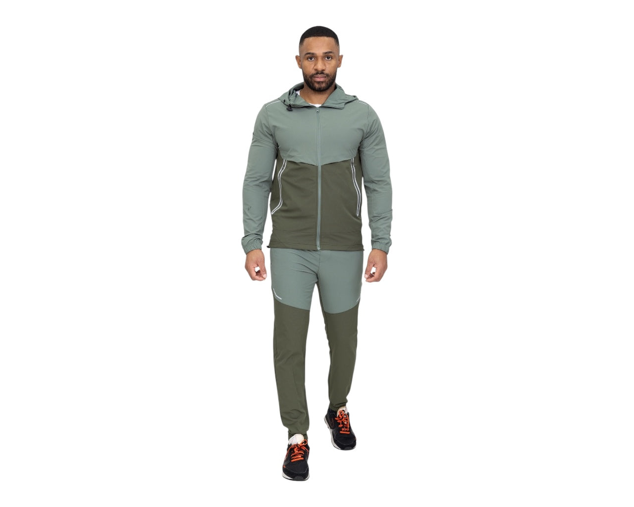 Colour Block Hooded Tech Tracksuit