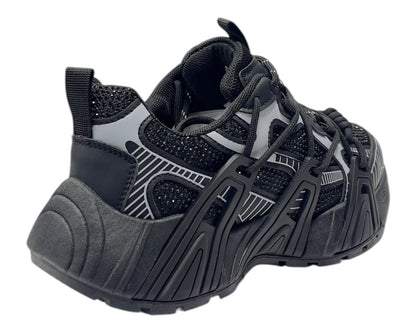 Chunky Sole Rhinestone Lace Up Sports Trainers