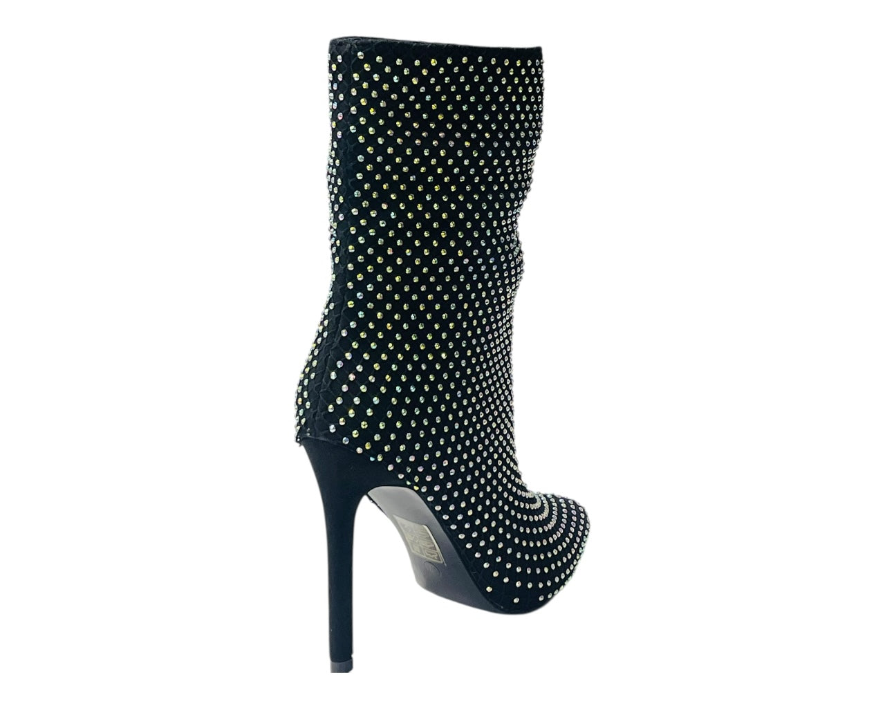Rhinestone High Stiletto Heel Ankle Boots