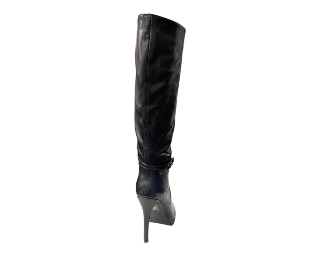 Pointed Toe Faux Leather Stiletto Heel Knee High Boots