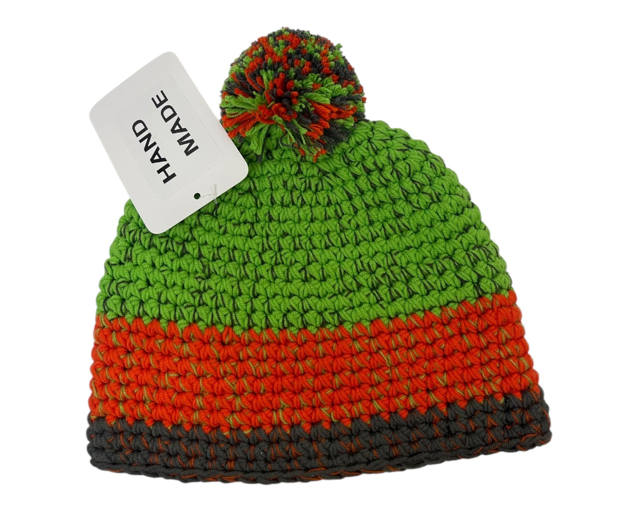 Unisex Hand Made Knitted Beanie Bobble Hat