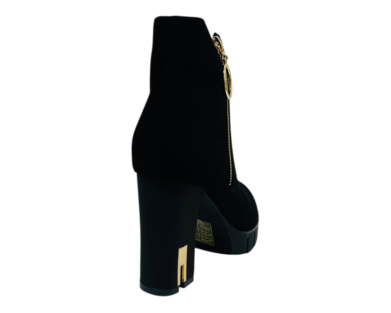 Block Heel Faux Suede Zip Ankle Boots