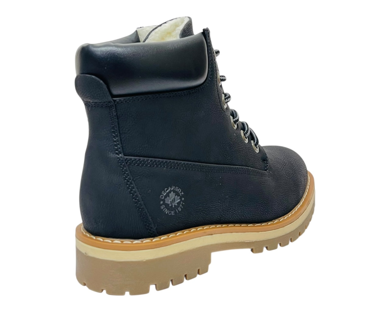 6 Eyelet Faux Leather Lace Up Ankle Boots