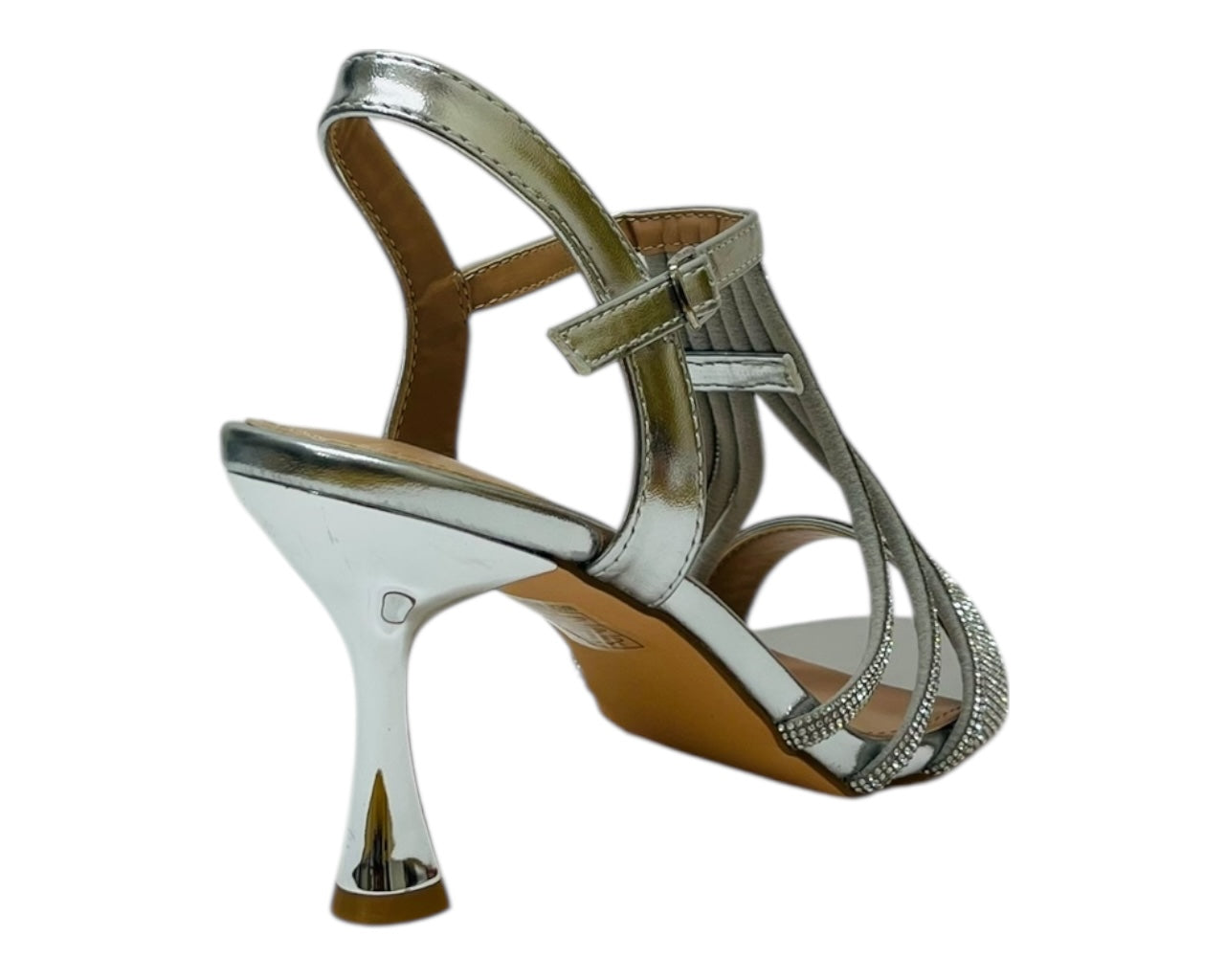 Diamante Ankle Strap Spool Heel Sandals