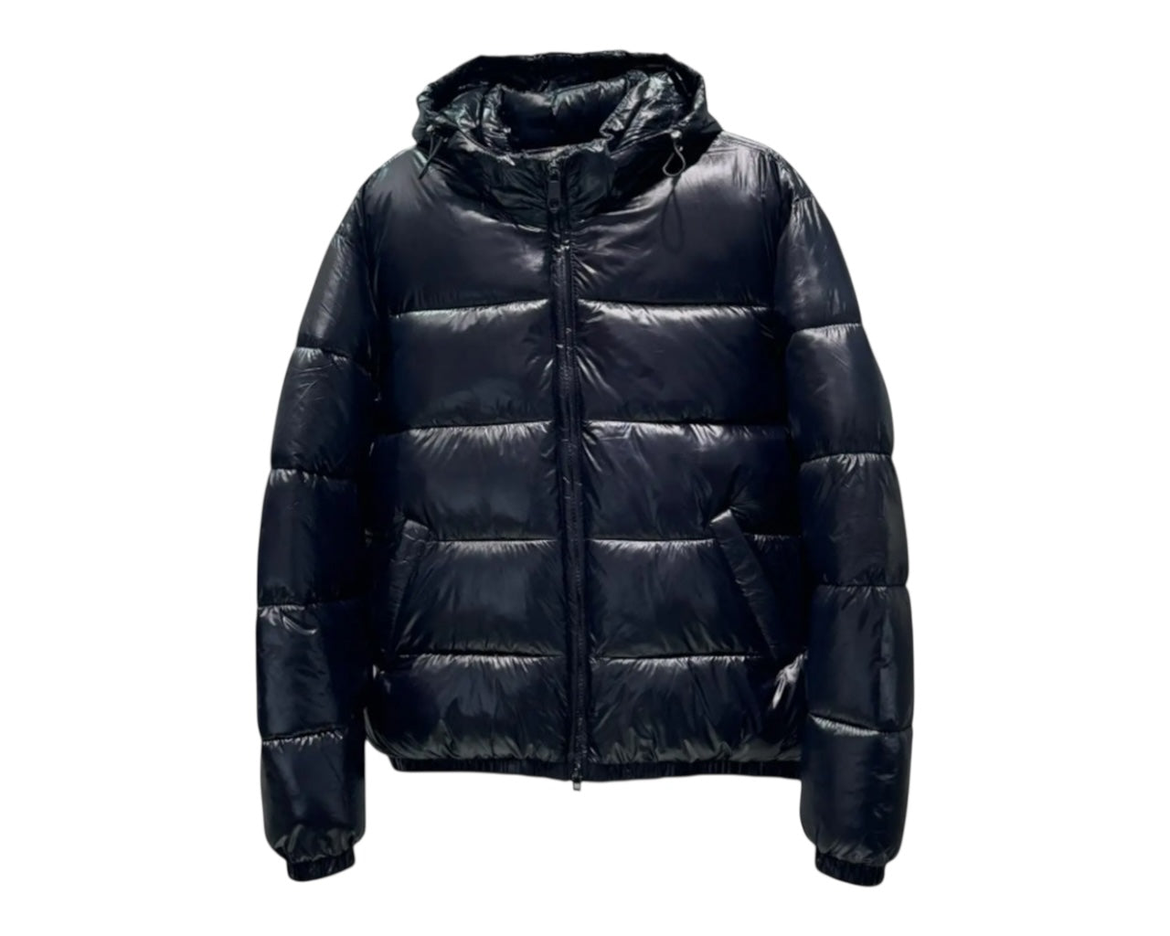 Padded Shiny Removable Hood Puffer Jacket