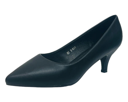 Faux Leather Stiletto Heel Court Shoes