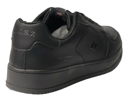 Faux Leather Casual Lace Up Trainers