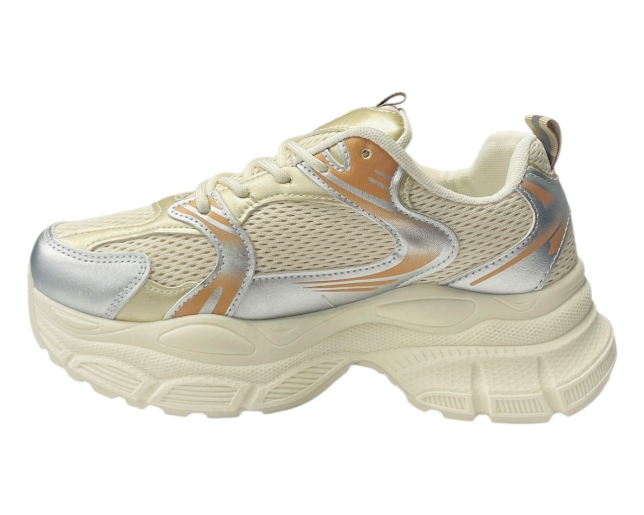 Chunky Sole Mesh Lace Up Trainers