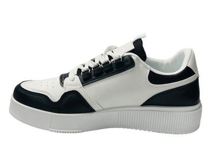 Faux Leather Casual Lace Up Trainers