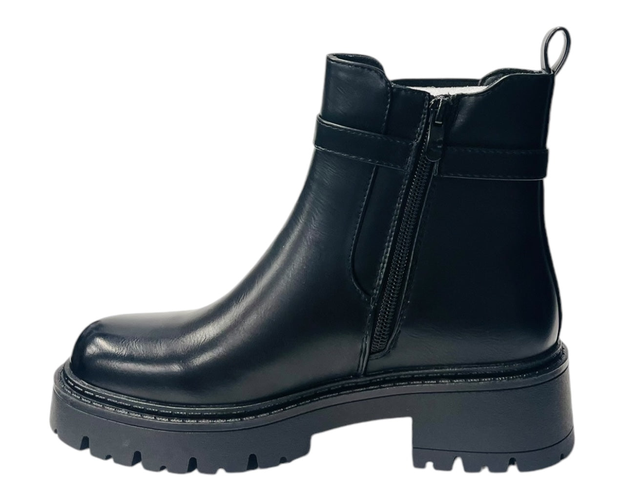 Chunky Sole Padlock Chelsea Ankle Boots