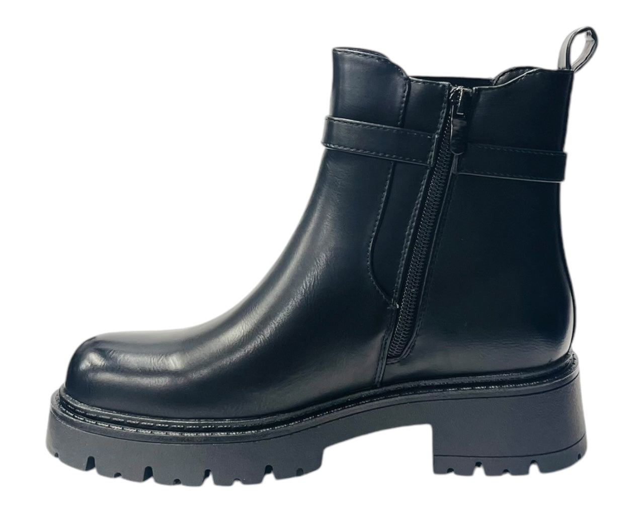 Chunky Sole Padlock Chelsea Ankle Boots