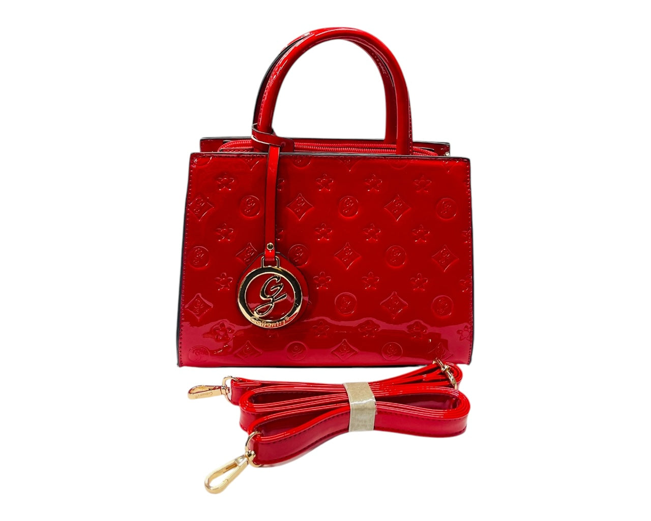 Faux Patent Handbag Tote Bag