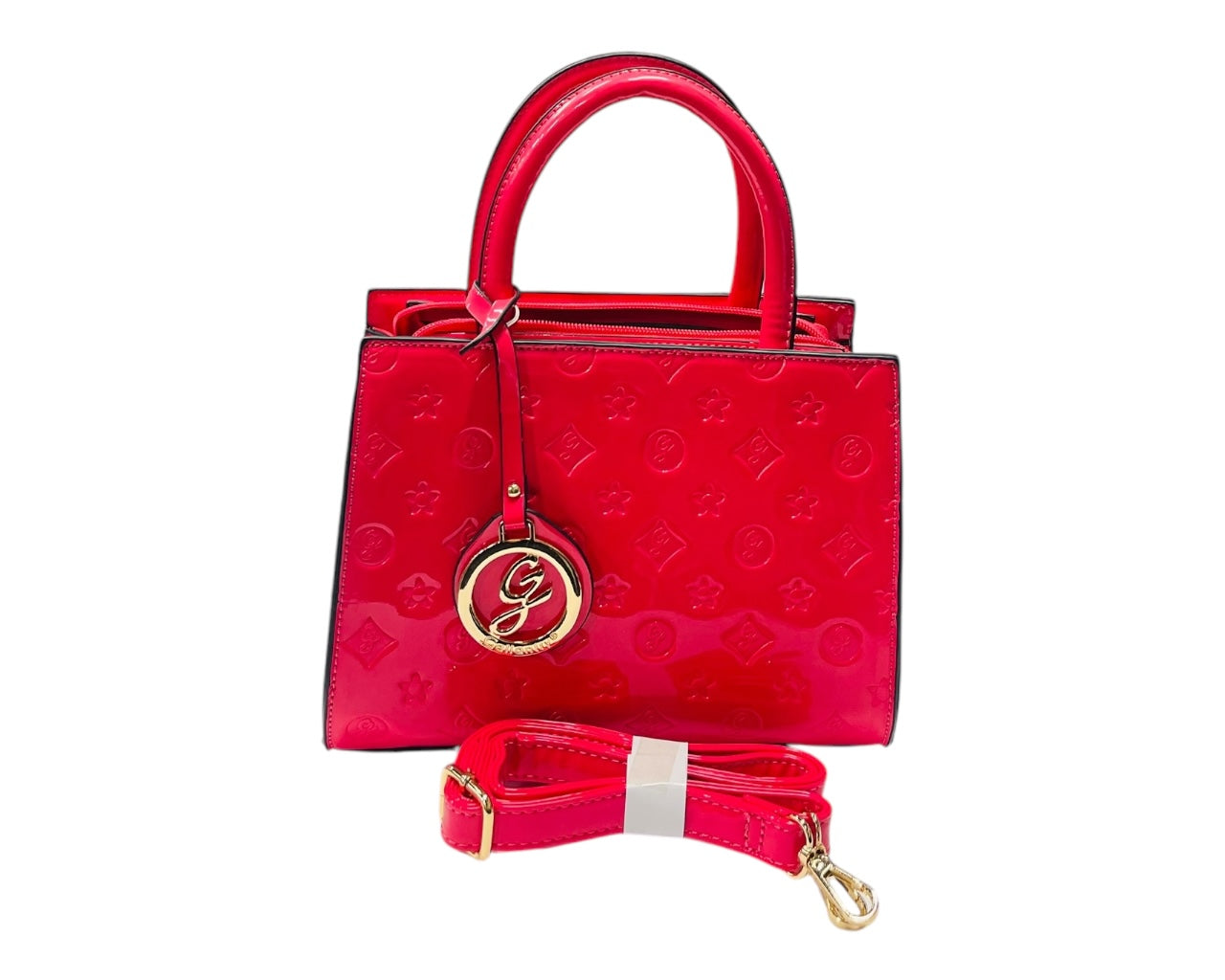Faux Patent Handbag Tote Bag