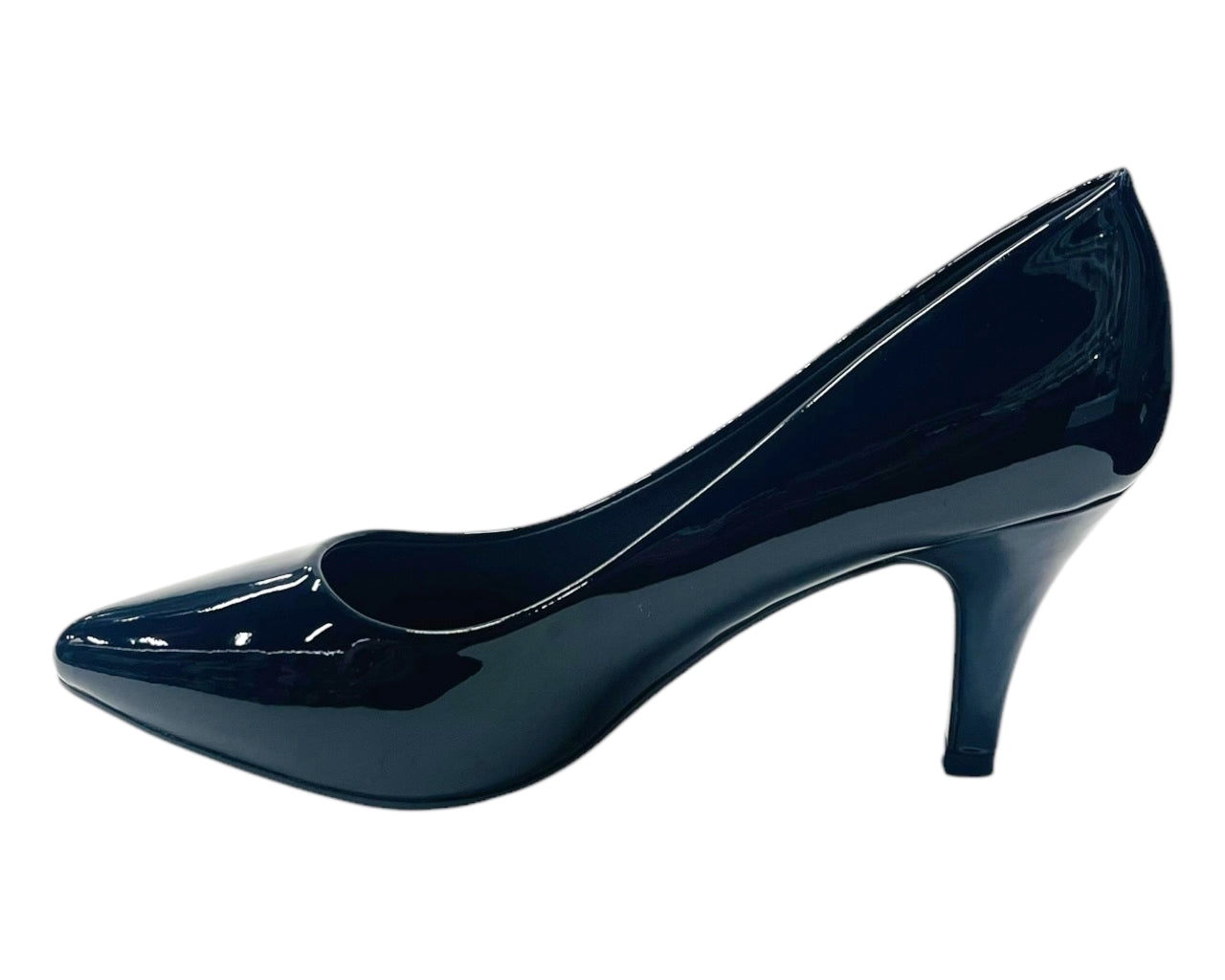 Faux Patent Leather Stiletto Heel Court Shoes