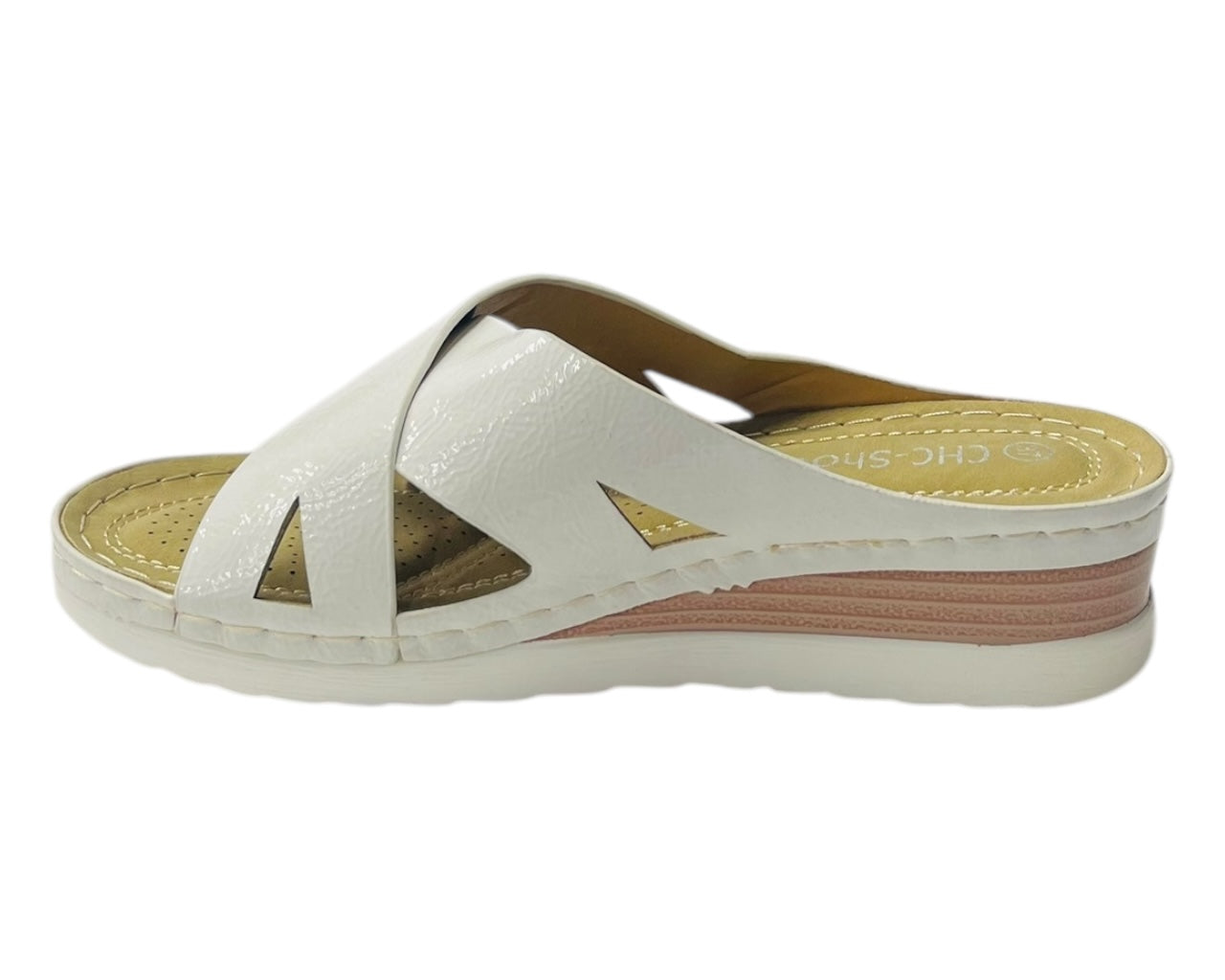 Lightweight Cross Strap Mules Wedge Slider